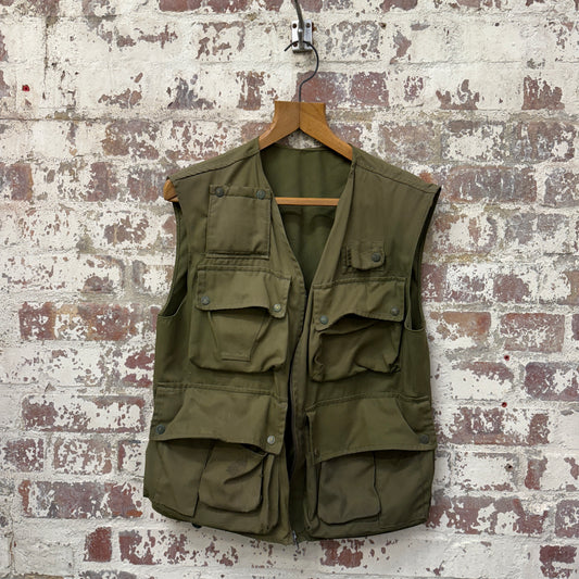 1980s Khaki Green Belstaff Tactical Gilet Jacket
