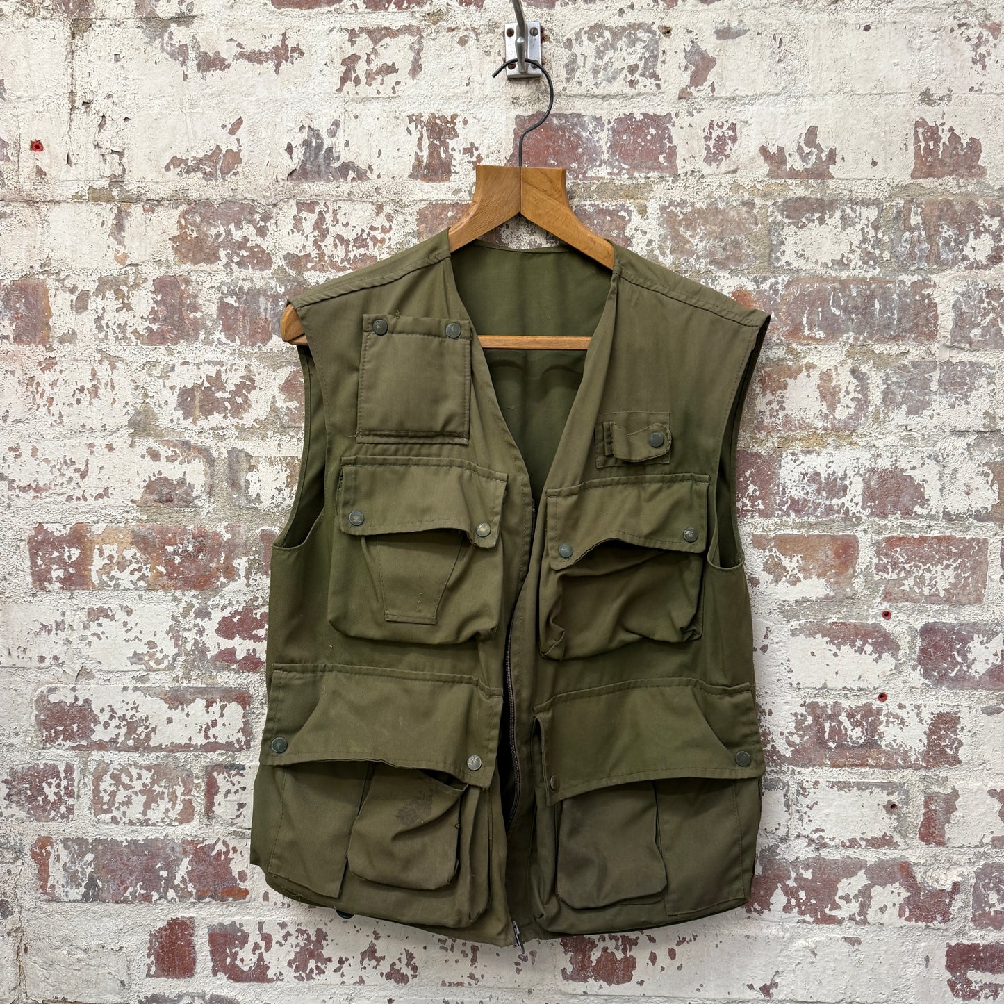 1980s Khaki Green Belstaff Tactical Gilet Jacket