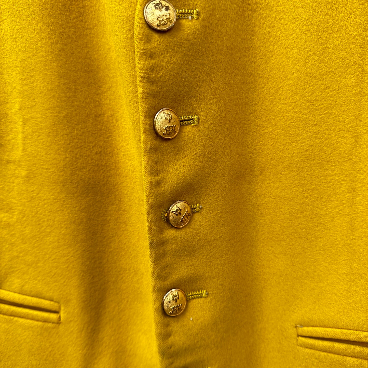 1940s Yellow Austin Reed Fox Hunting Wool Waist Coat