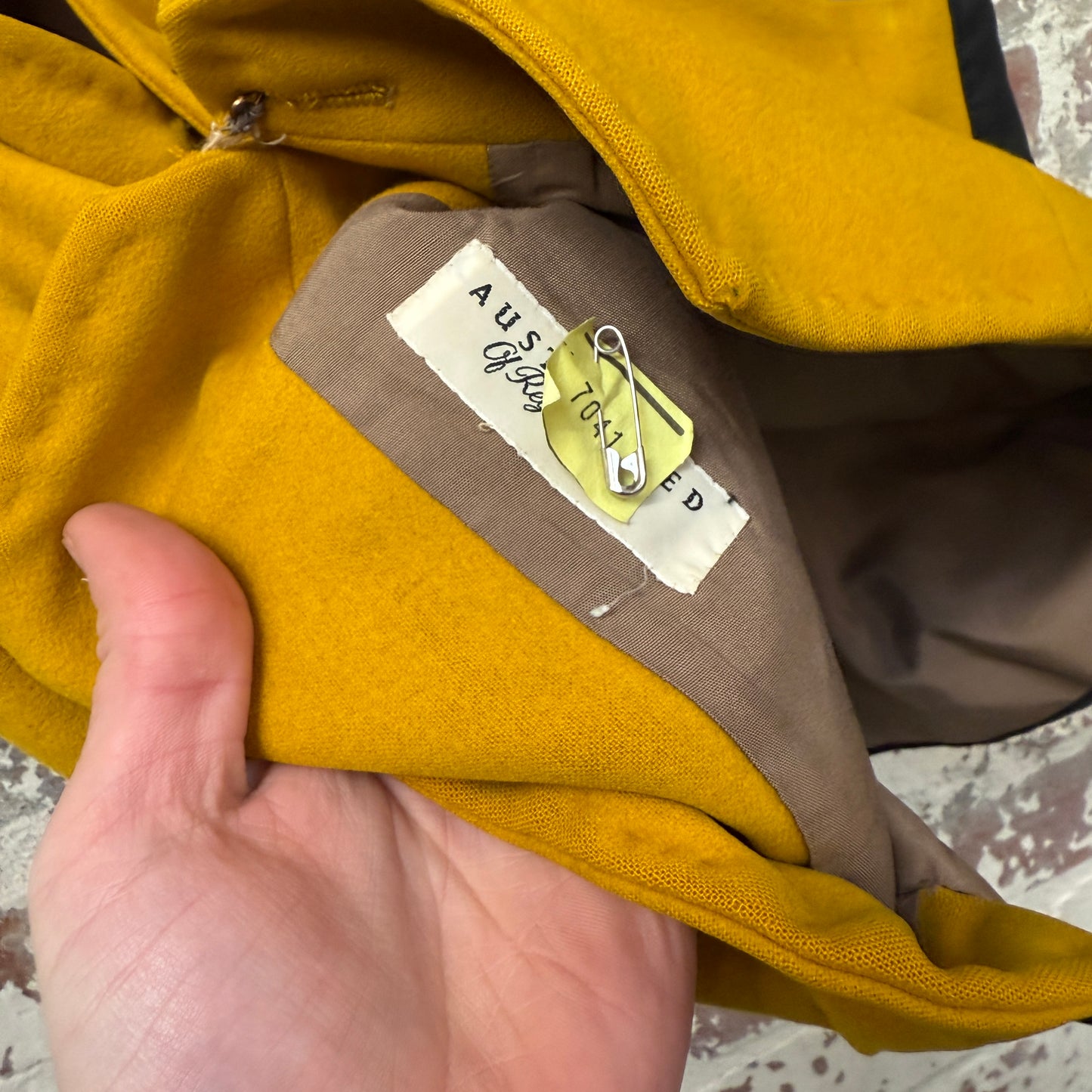 1940s Yellow Austin Reed Fox Hunting Wool Waist Coat