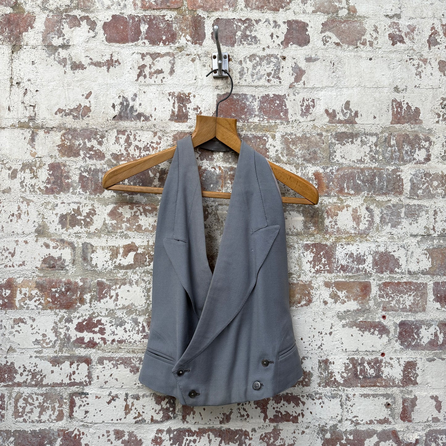 1940s Grey Double Breasted Waistcoat