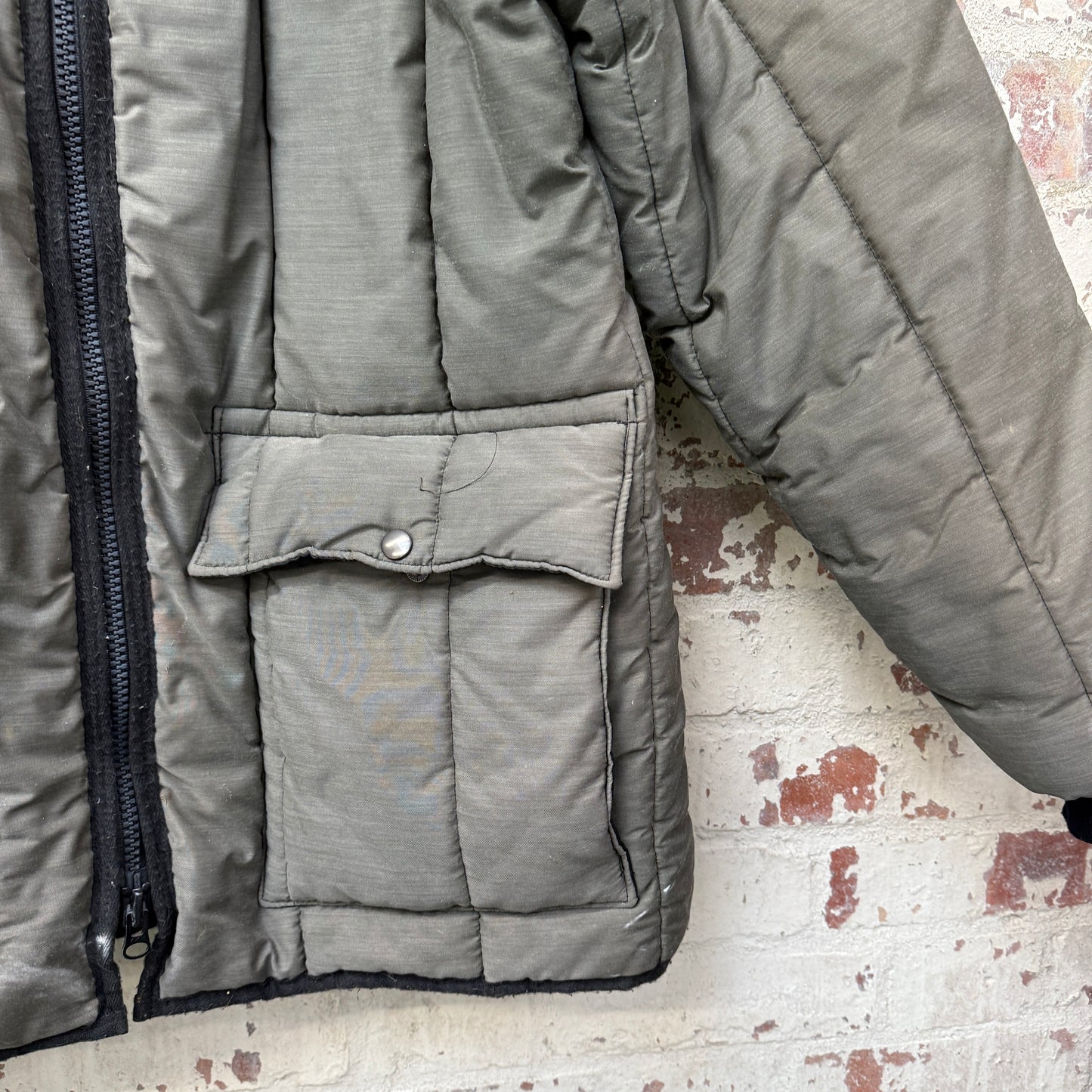 1980s Grey British Padded 'Beaver" Jacket