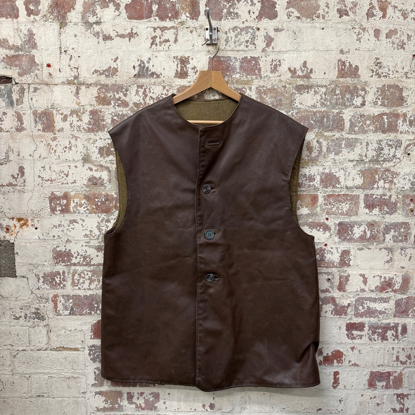 1960s Brown British Military Leather Jerkin Jacket
