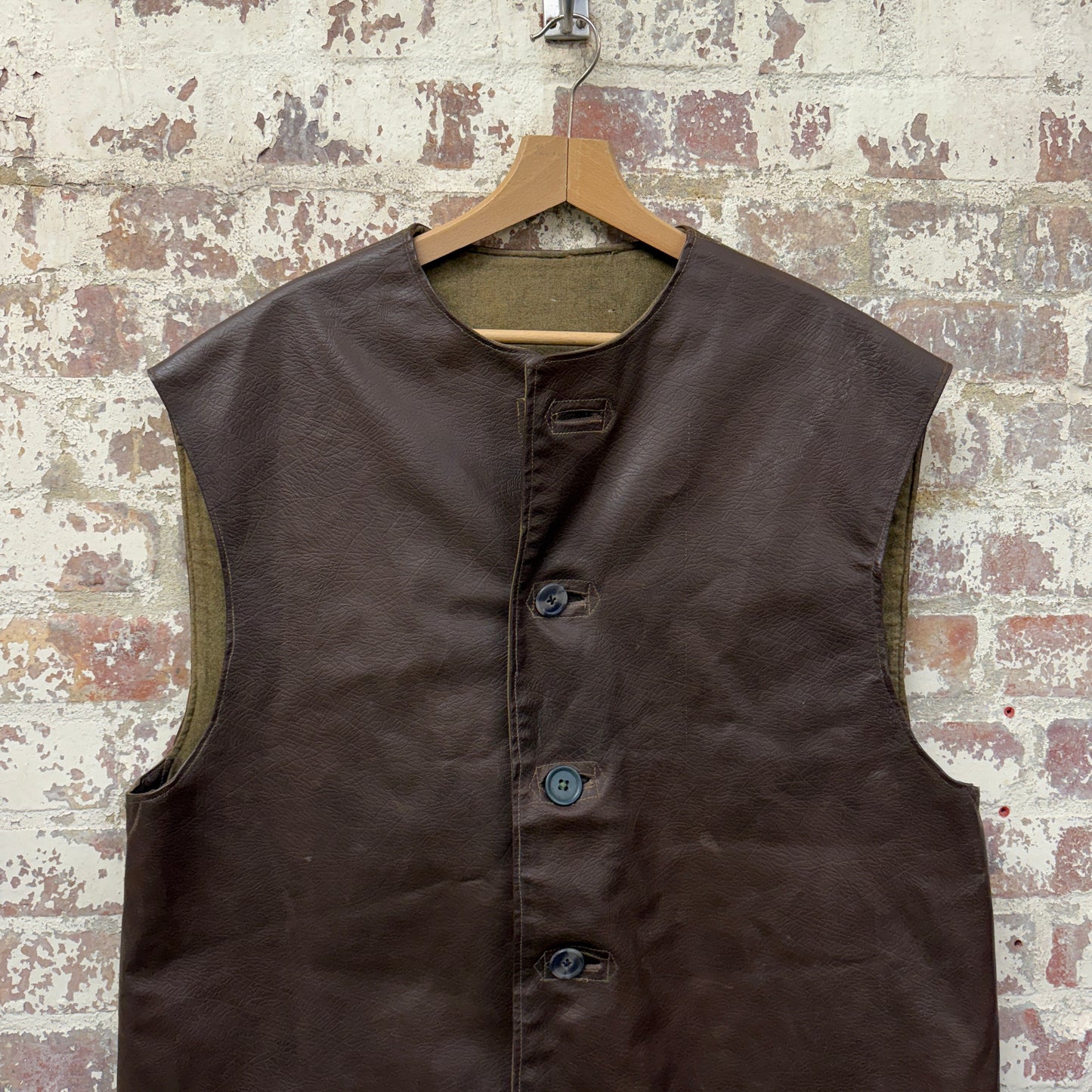 1960s Brown British Military Leather Jerkin Jacket