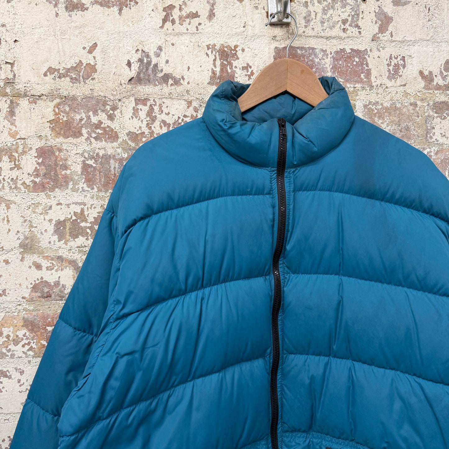 1980s Turquoise British Down Filled Puffer Jacket