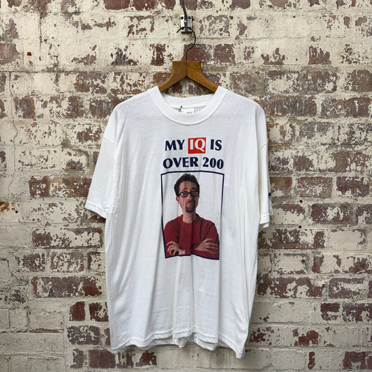 1990s White 'IQ' Graphic T-Shirt