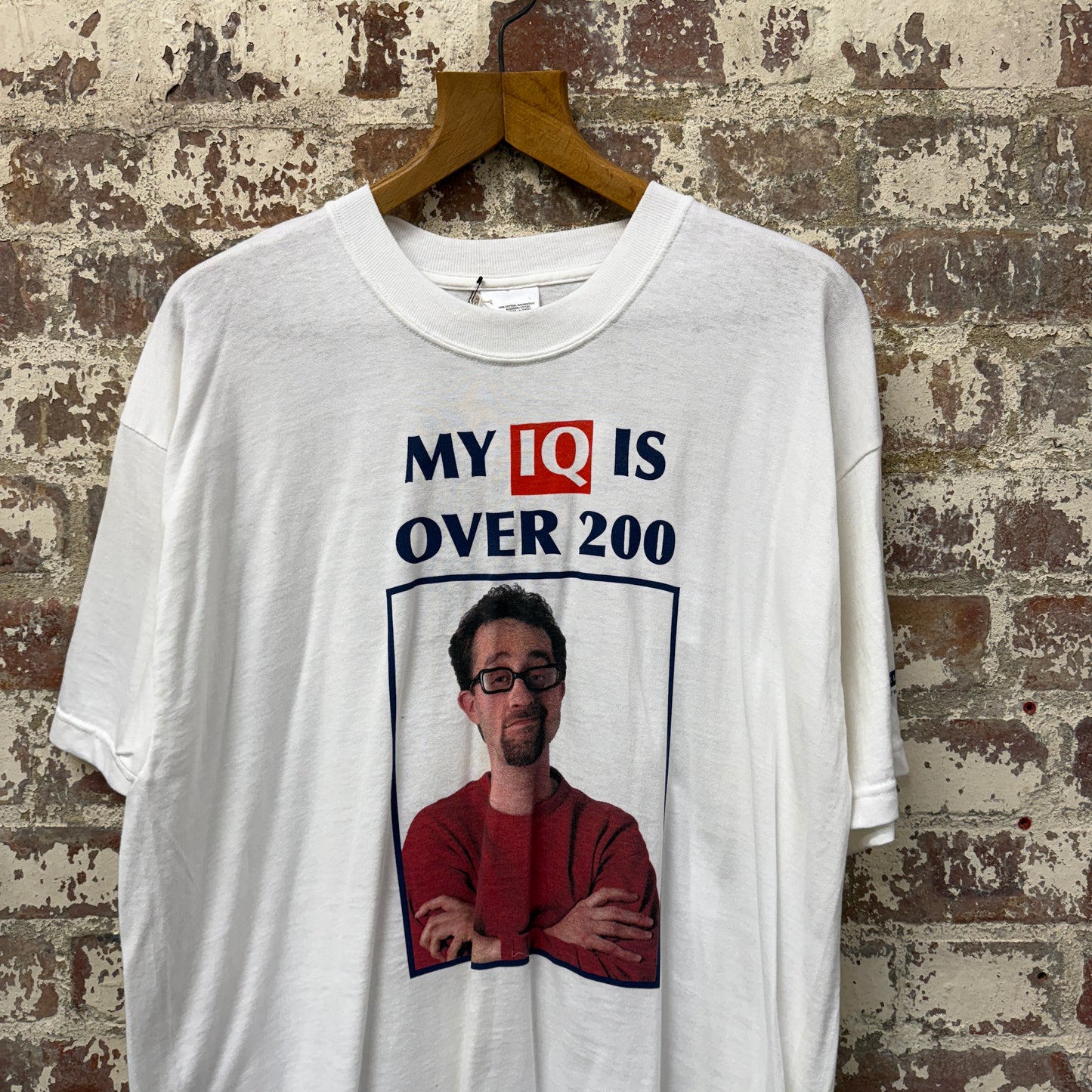 1990s White 'IQ' Graphic T-Shirt