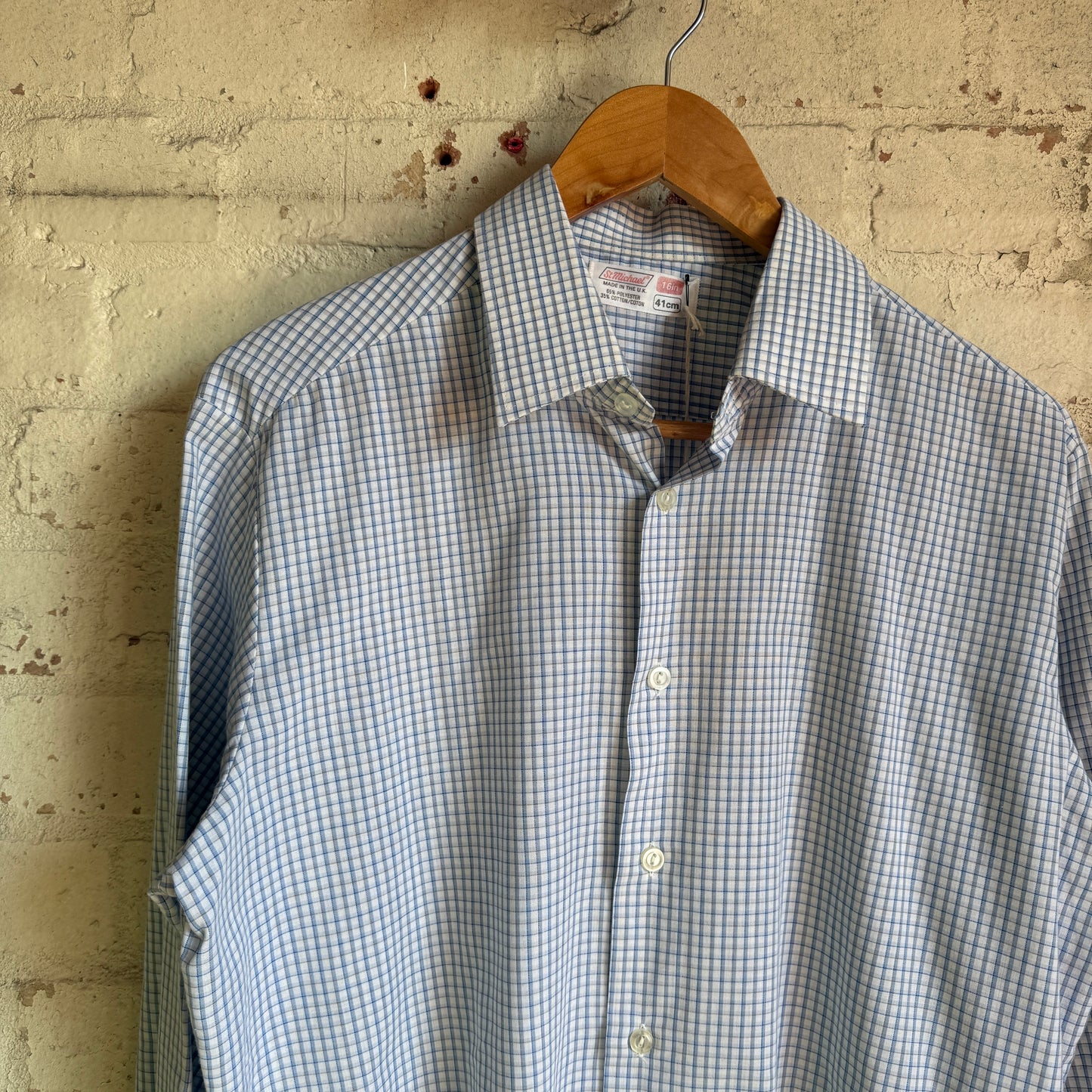1980s Blue St Michaels Checkered Button Shirt
