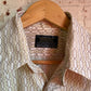 1970s Patterned Button Up dagger Collar Shirt