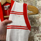 1970s Red Knitted Button Tank Top Jumper