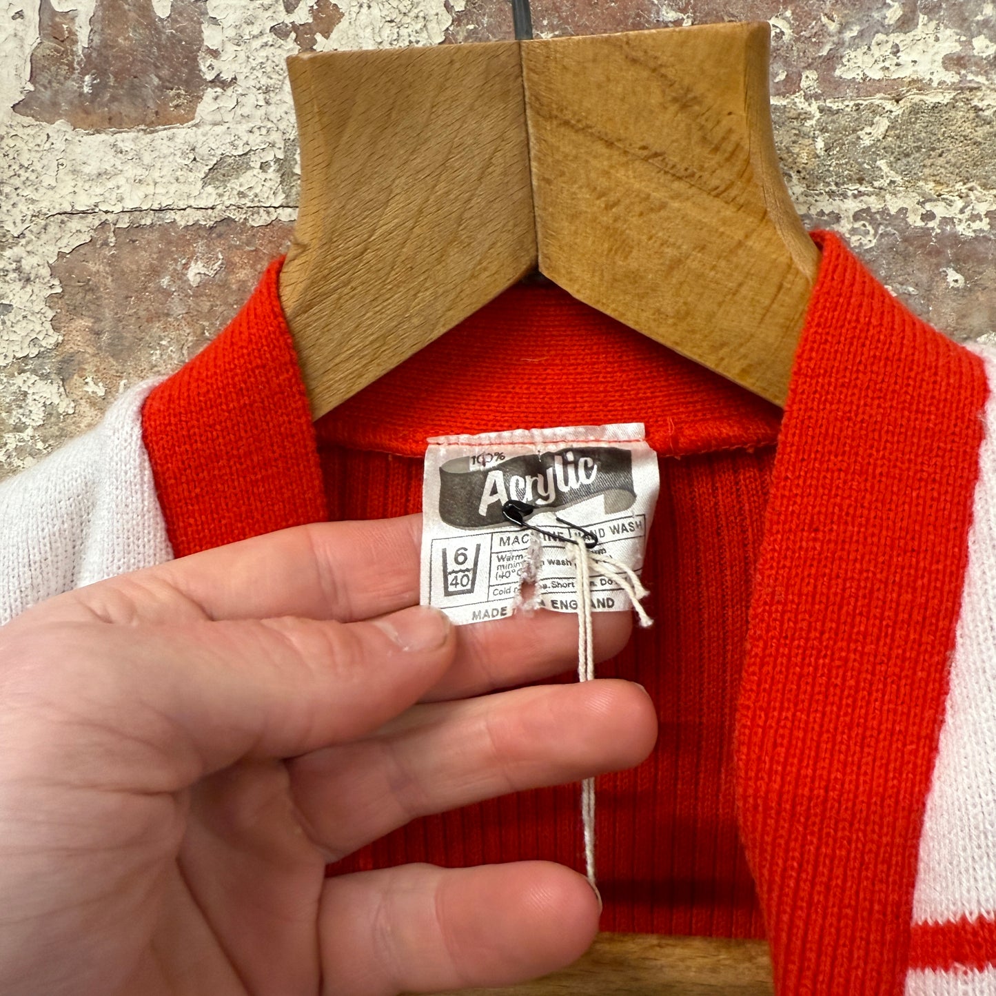 1970s Red Knitted Button Tank Top Jumper