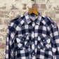1980s Navy Checkered Button Up Shirt