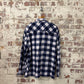 1980s Navy Checkered Button Up Shirt