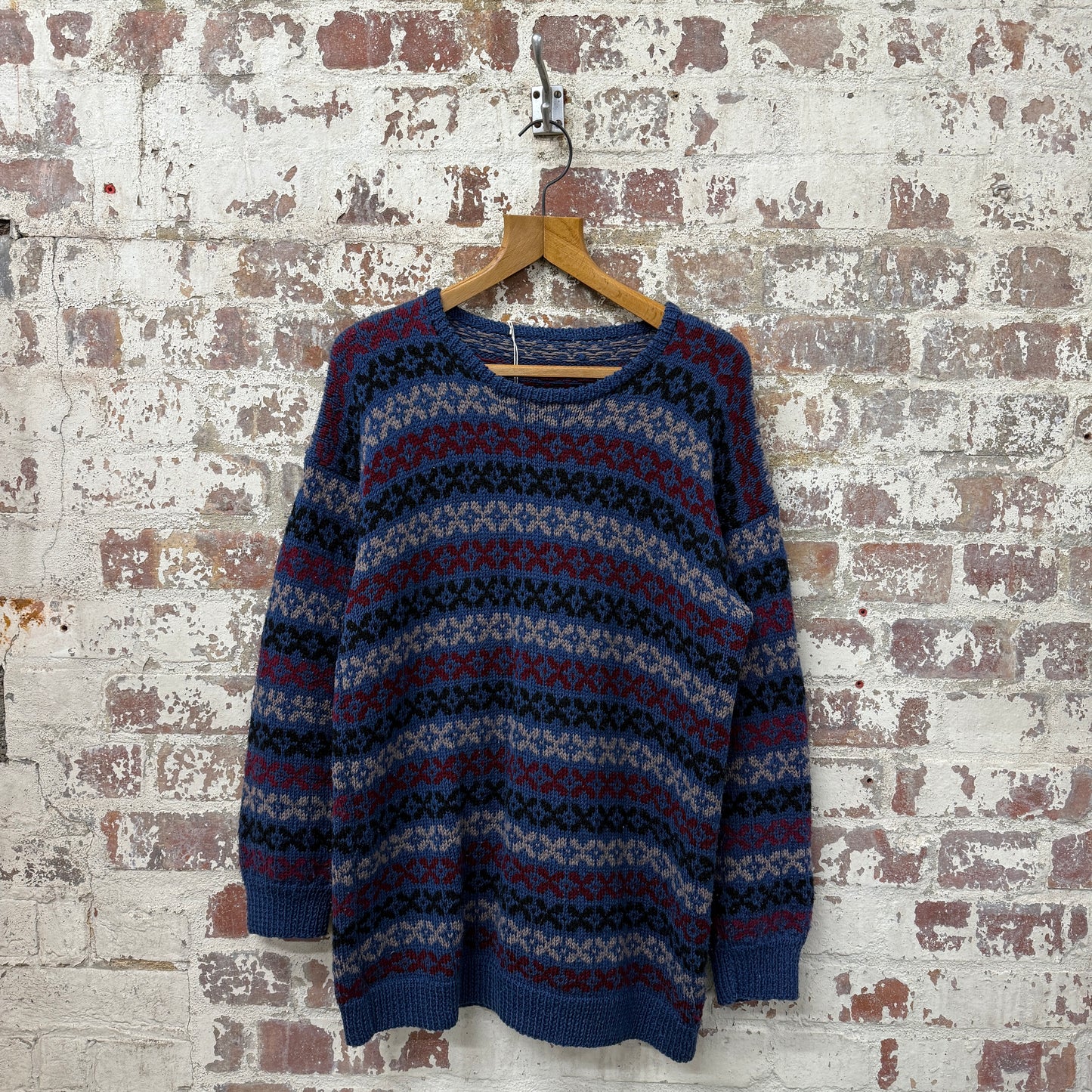 1980s Navy Fairisle Knitted Jumper