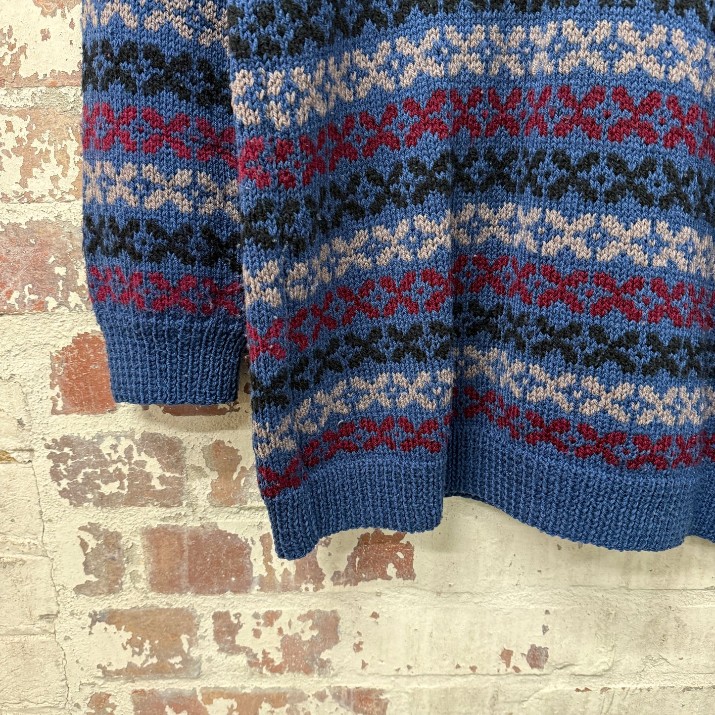 1980s Navy Fairisle Knitted Jumper