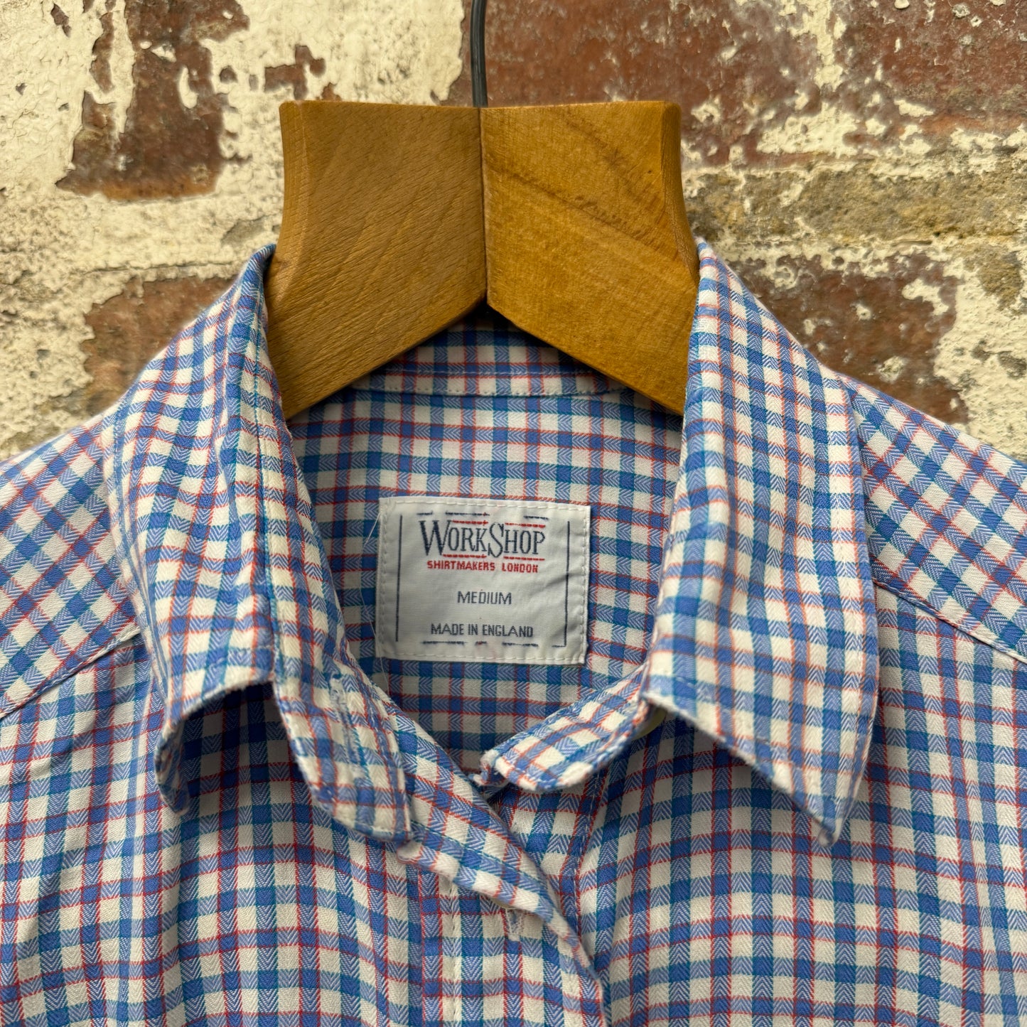 1980s Checkered 'Workshop' Cotton Button Up Shirt