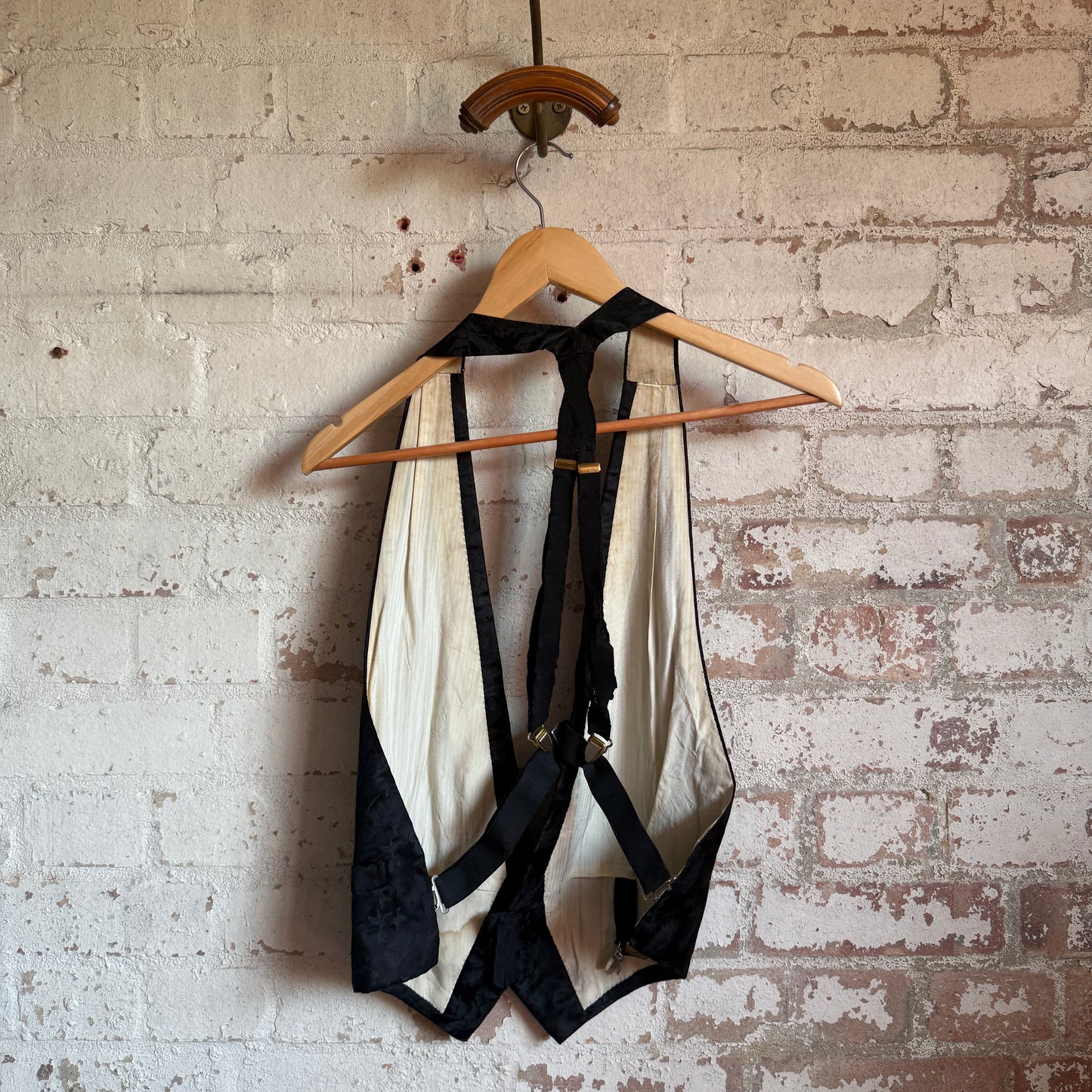 1930s Black Patterned Formal Waistcoat