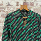 1970s Green Patterned Button Up Shirt
