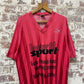 1990s Red Puma Flock Print Sports T-Shirt