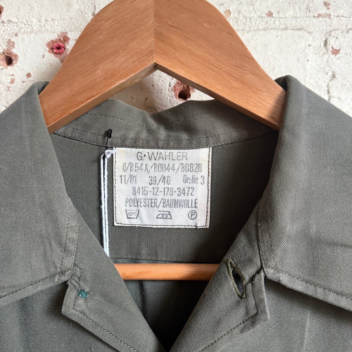 1980s Khaki Green German Military Button Shirt
