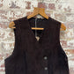 1960s Dark Brown Suede leather Waistcoat