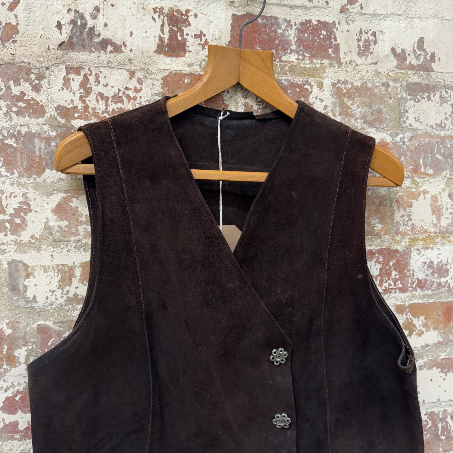 1960s Dark Brown Suede leather Waistcoat