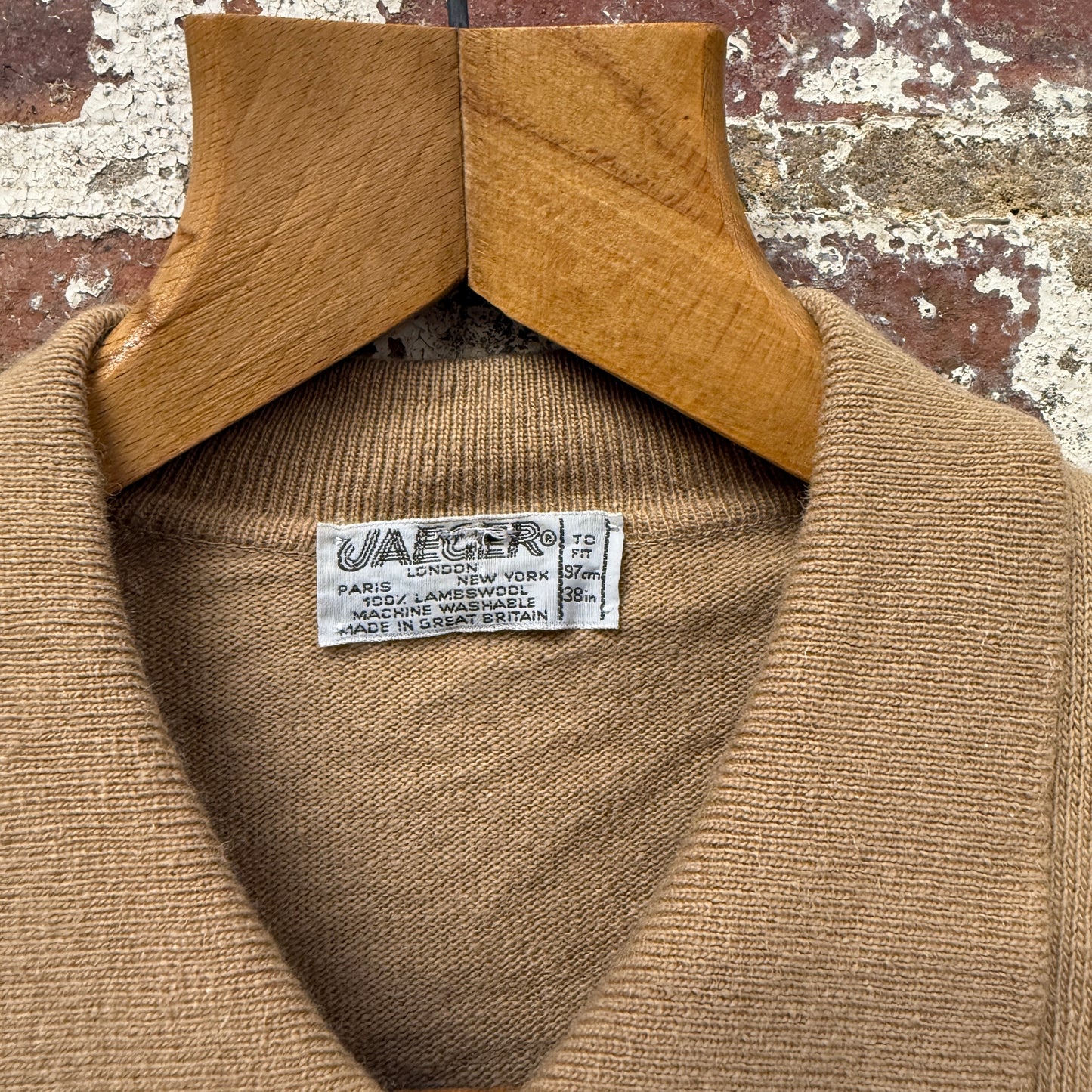 1980s Beige Jaeger Button Up Cardigan Jumper