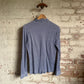 1970s Navy Patterned Knitted Button Shirt