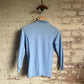 1970s Baby Blue Polyester Polo Shirt Top