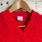 1970s Red Patterned Towelling Knitted Jumper