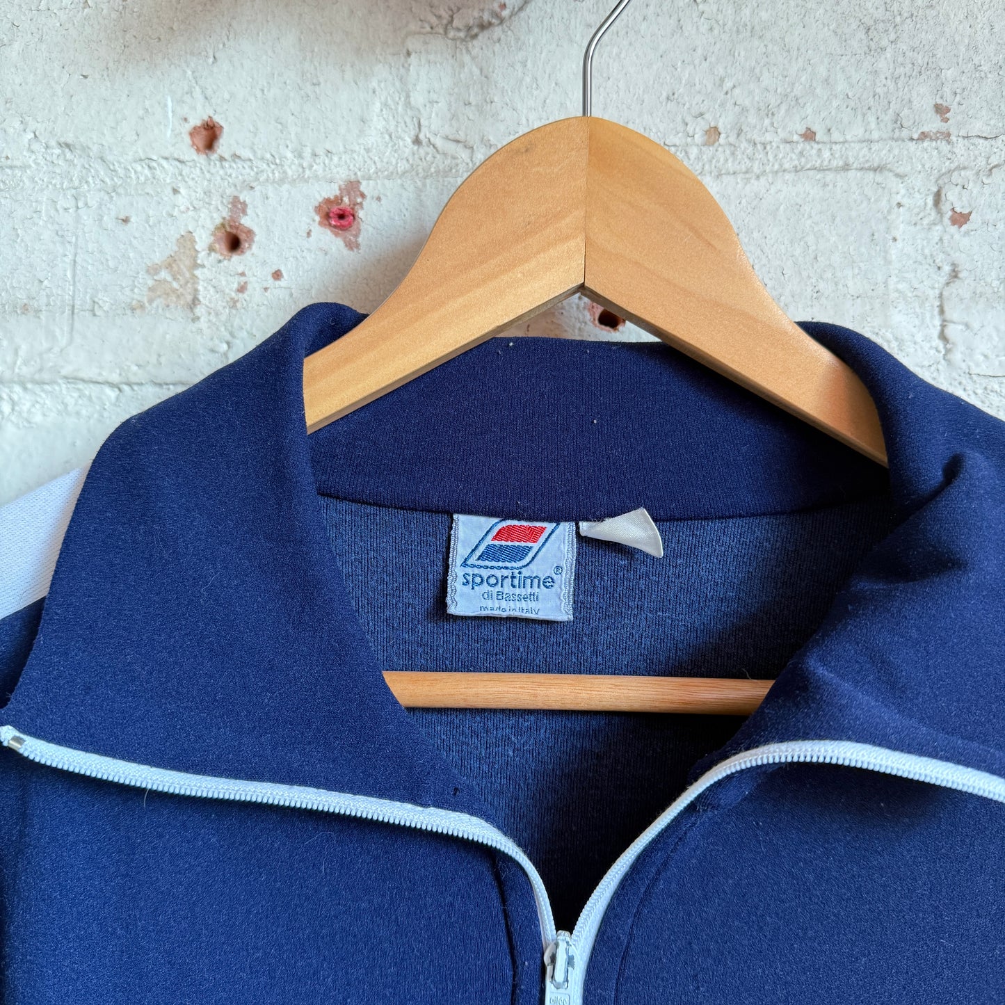1980s Navy Zip Up Track Top