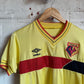 1980s Yellow Umbro Watford Home Football Kit Shirt
