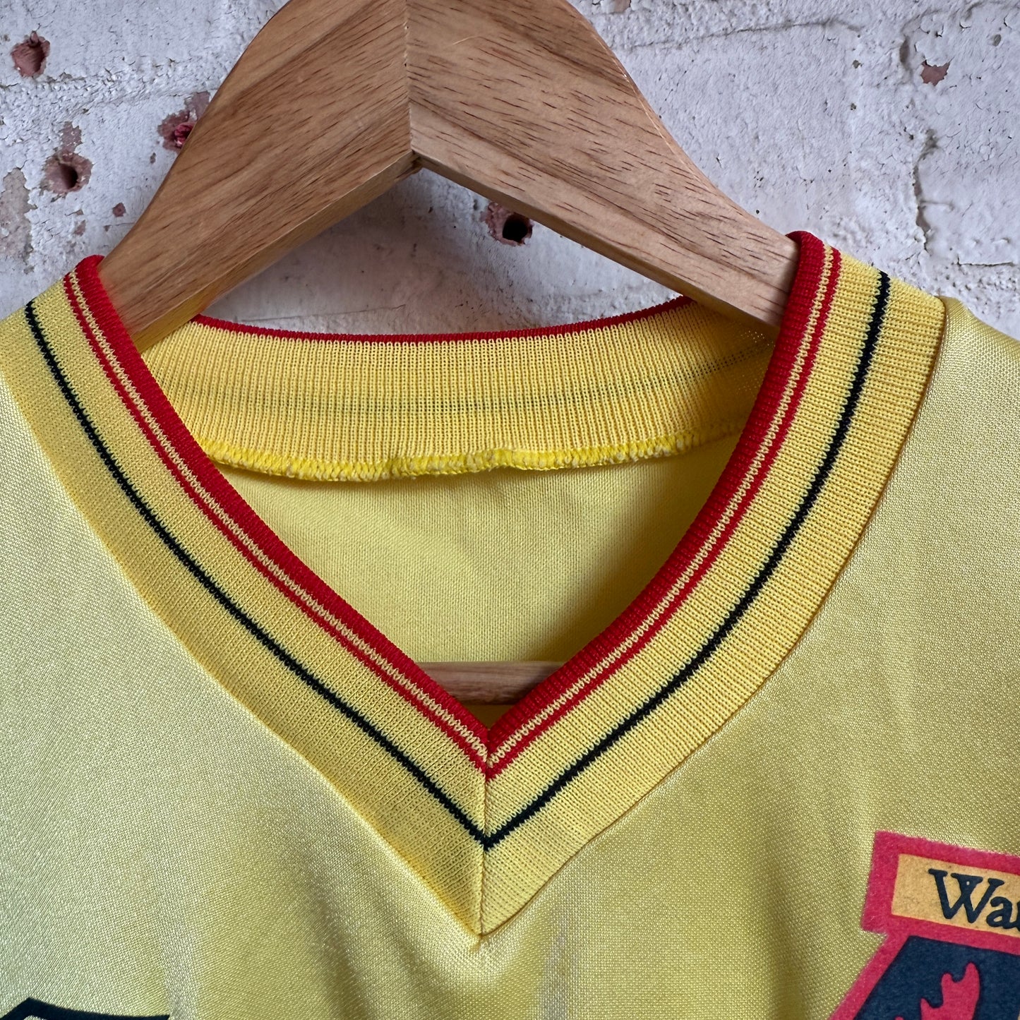 1980s Yellow Umbro Watford Home Football Kit Shirt