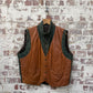 1970s Green Leather Padded Gilet Jacket