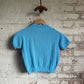 1970s Blue Button Polo Shirt Top