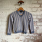 1960s Grey British Knitted V-Neck Jumper