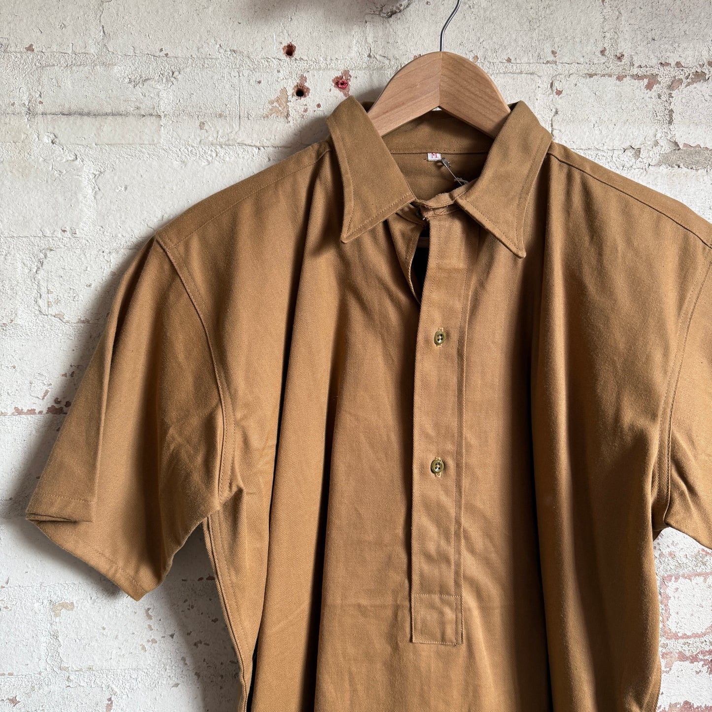 1940s Brown British Point Collar Work Shirt Jacket