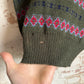 1940s 1950s Green Fair Isle Knitted Tank Top Sweater Vest Jumper