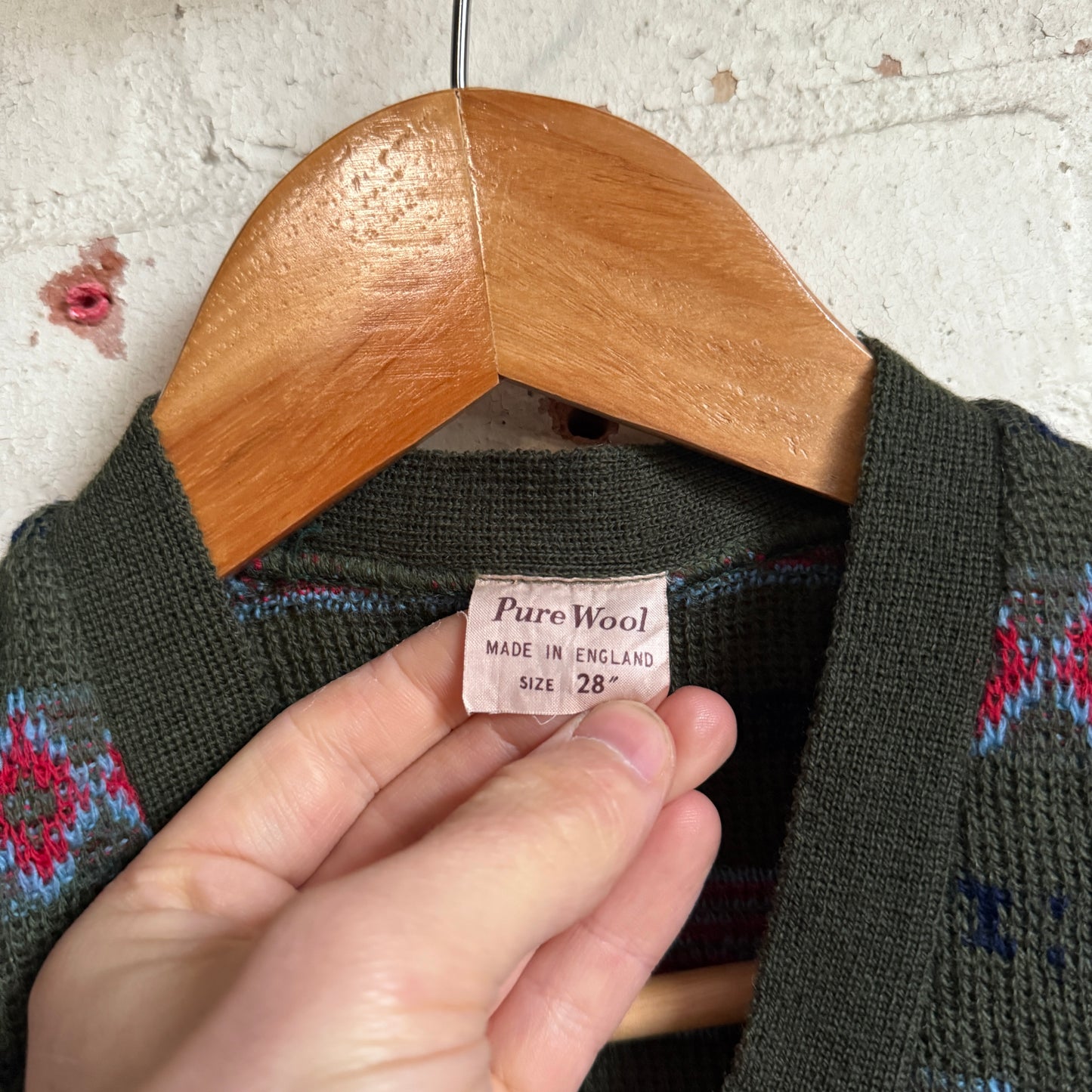 1940s 1950s Green Fair Isle Knitted Tank Top Sweater Vest Jumper