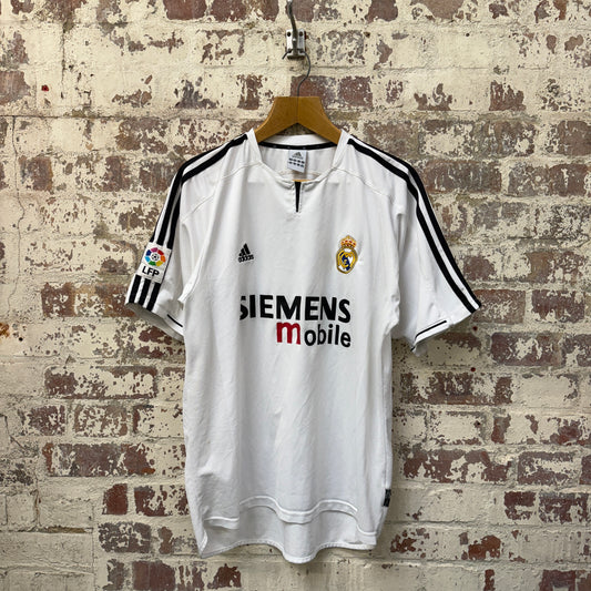 2003-2004 White Adidas Real Madrid Home Football Kit Shirt