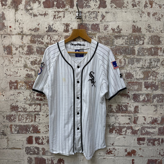 1990s White Striped Starter Boston Red Sox MLB Jersey Shirt