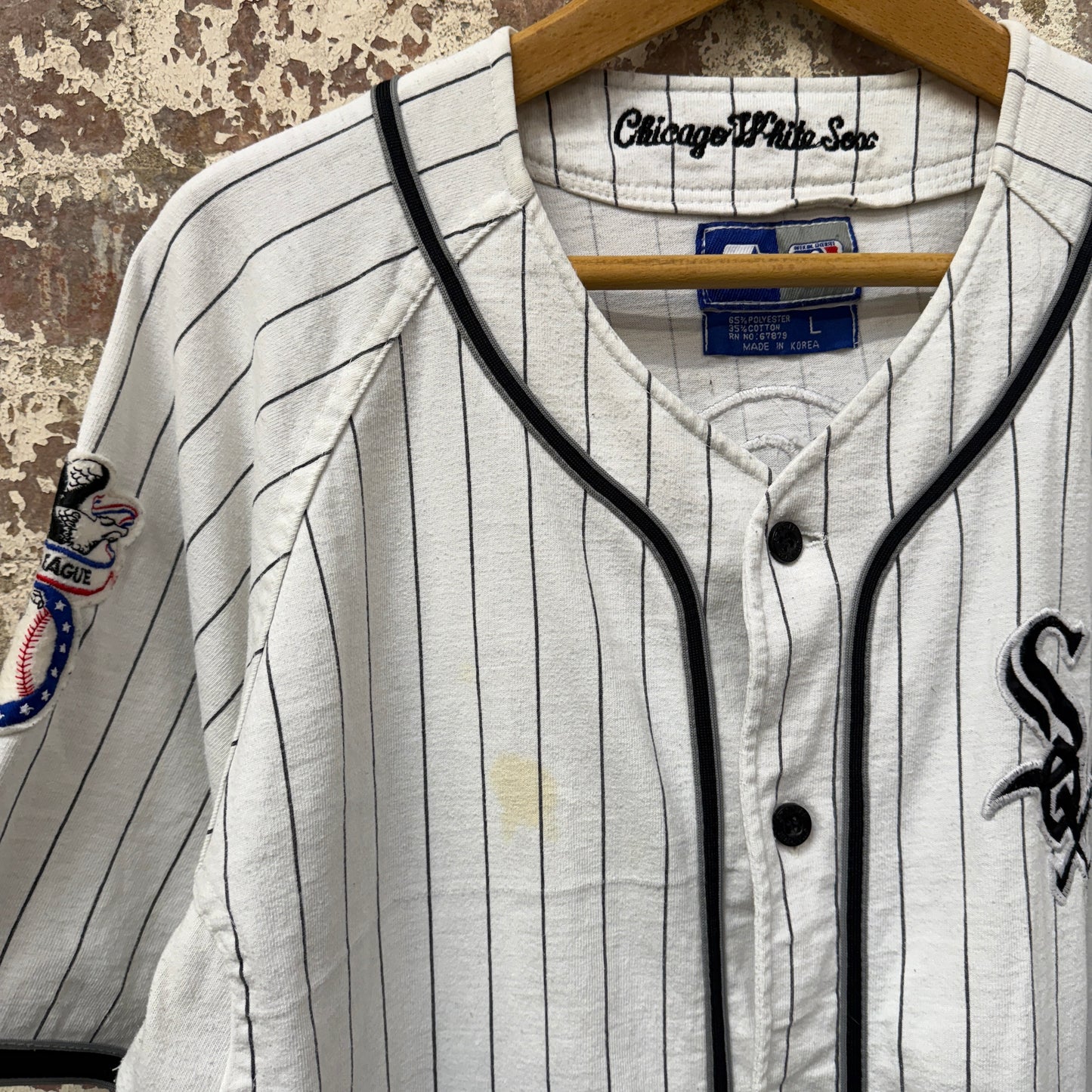 1990s White Striped Starter Boston Red Sox MLB Jersey Shirt