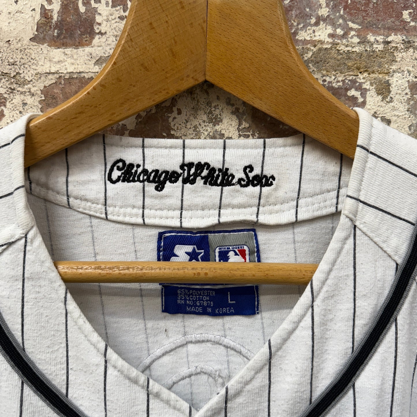 1990s White Striped Starter Boston Red Sox MLB Jersey Shirt