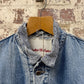 1980s Blue Distressed Denim Padded Jacket
