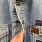 1980s Blue Distressed Denim Padded Jacket