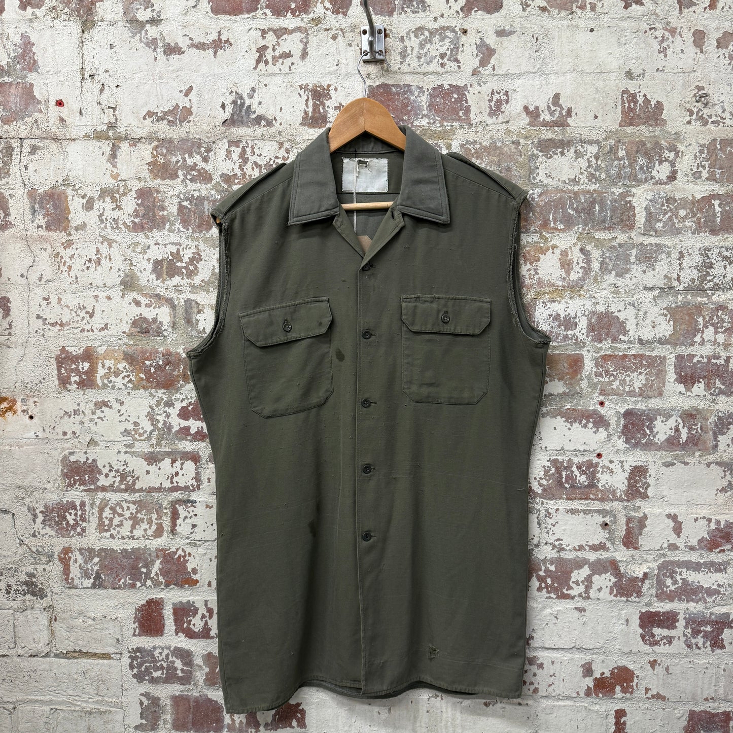 1980s Green Iron Maiden Military Vest Gilet Jacket
