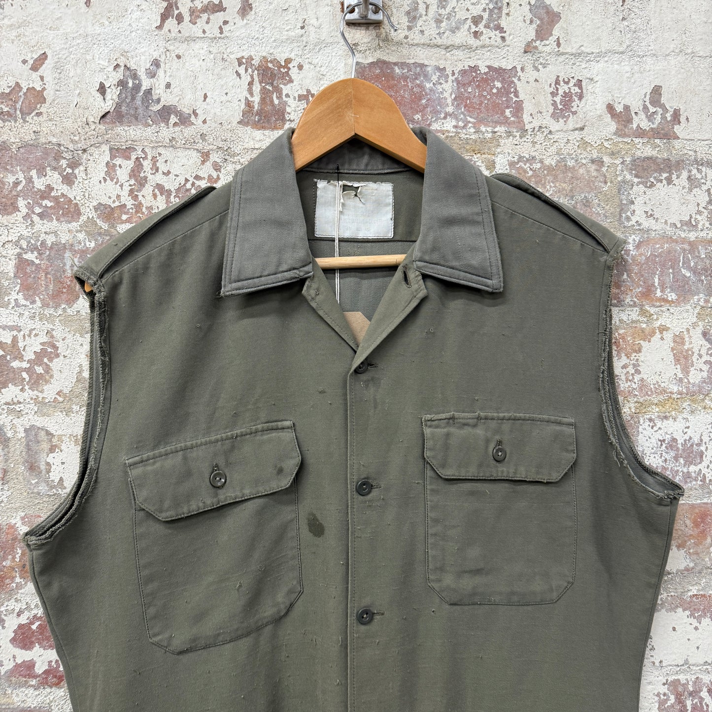 1980s Green Iron Maiden Military Vest Gilet Jacket