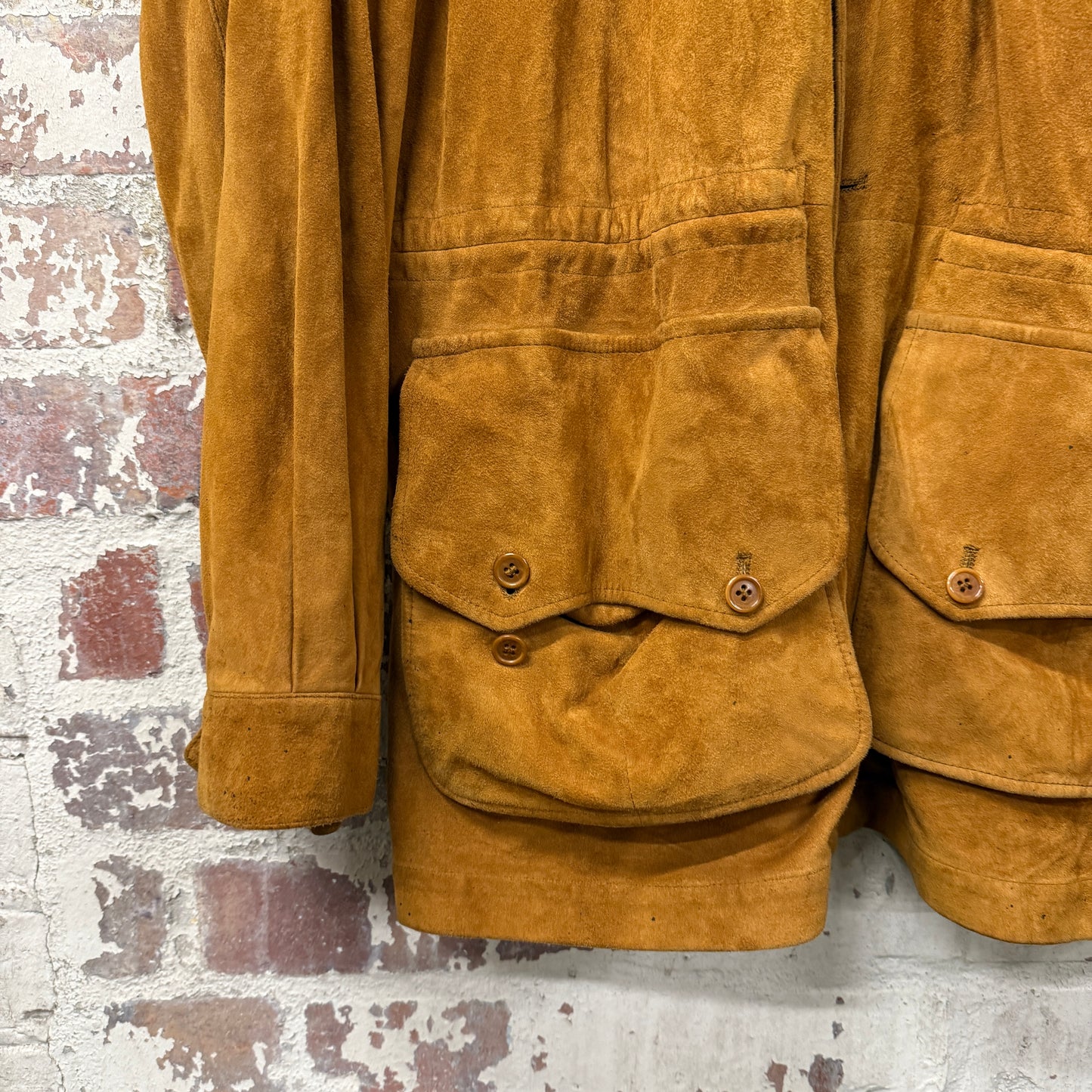 1970s Brown Suede Leather Safari Leather Jacket