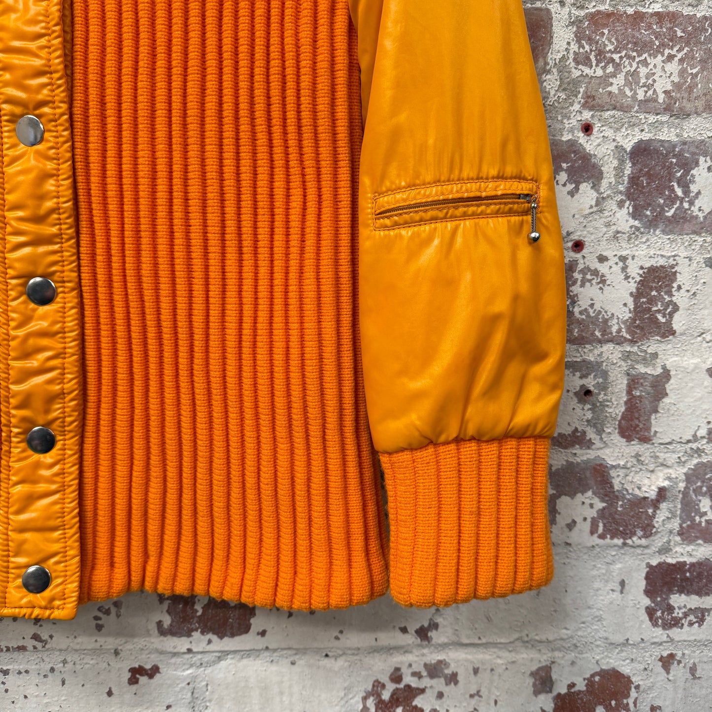 1970s Orange Knitted Padded Ski Jacket