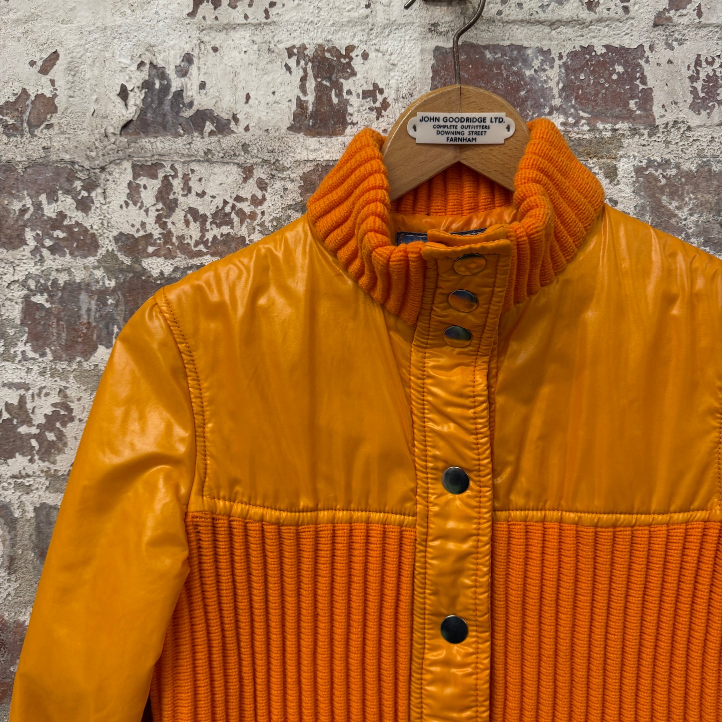1970s Orange Knitted Padded Ski Jacket